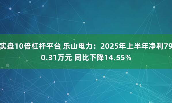 实盘10倍杠杆平台 乐山电力：2025年上半年净利790.31万元 同比下降14.55%
