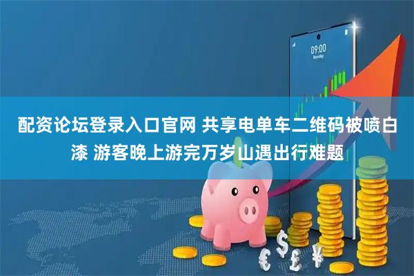 配资论坛登录入口官网 共享电单车二维码被喷白漆 游客晚上游完万岁山遇出行难题